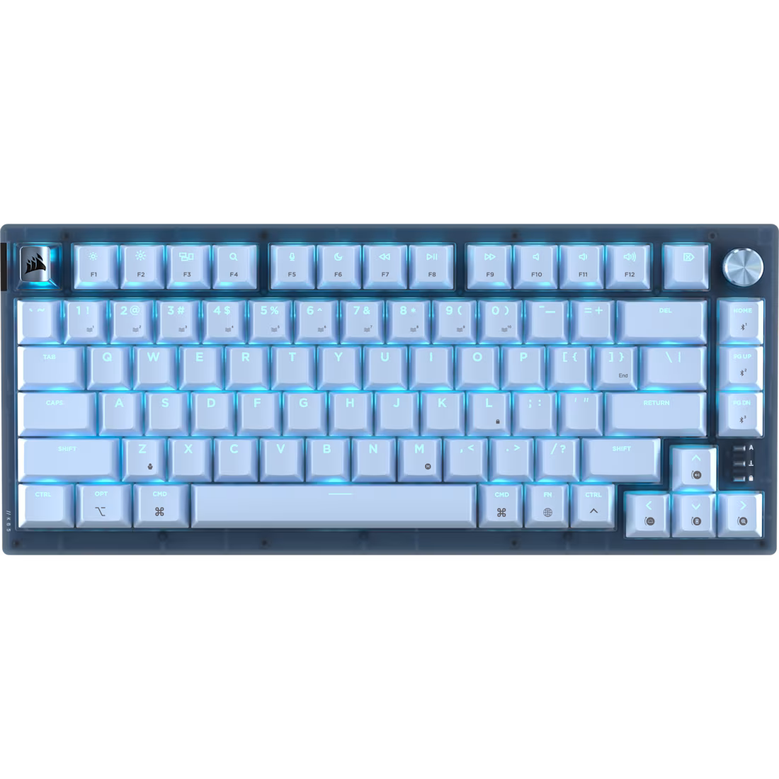 K65 PLUS 75% RGB Mechanical Gaming Keyboard – Glacier Blue