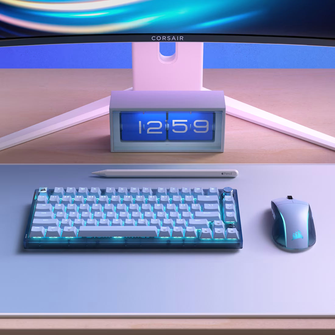 K65 PLUS 75% RGB Mechanical Gaming Keyboard – Glacier Blue