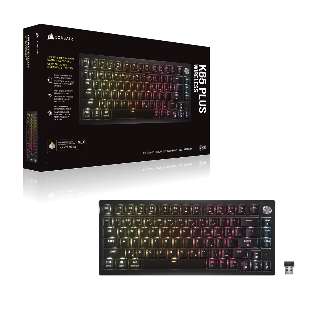 K65 PLUS WIRELESS TACTILE 75% RGB Mechanical Gaming Keyboard