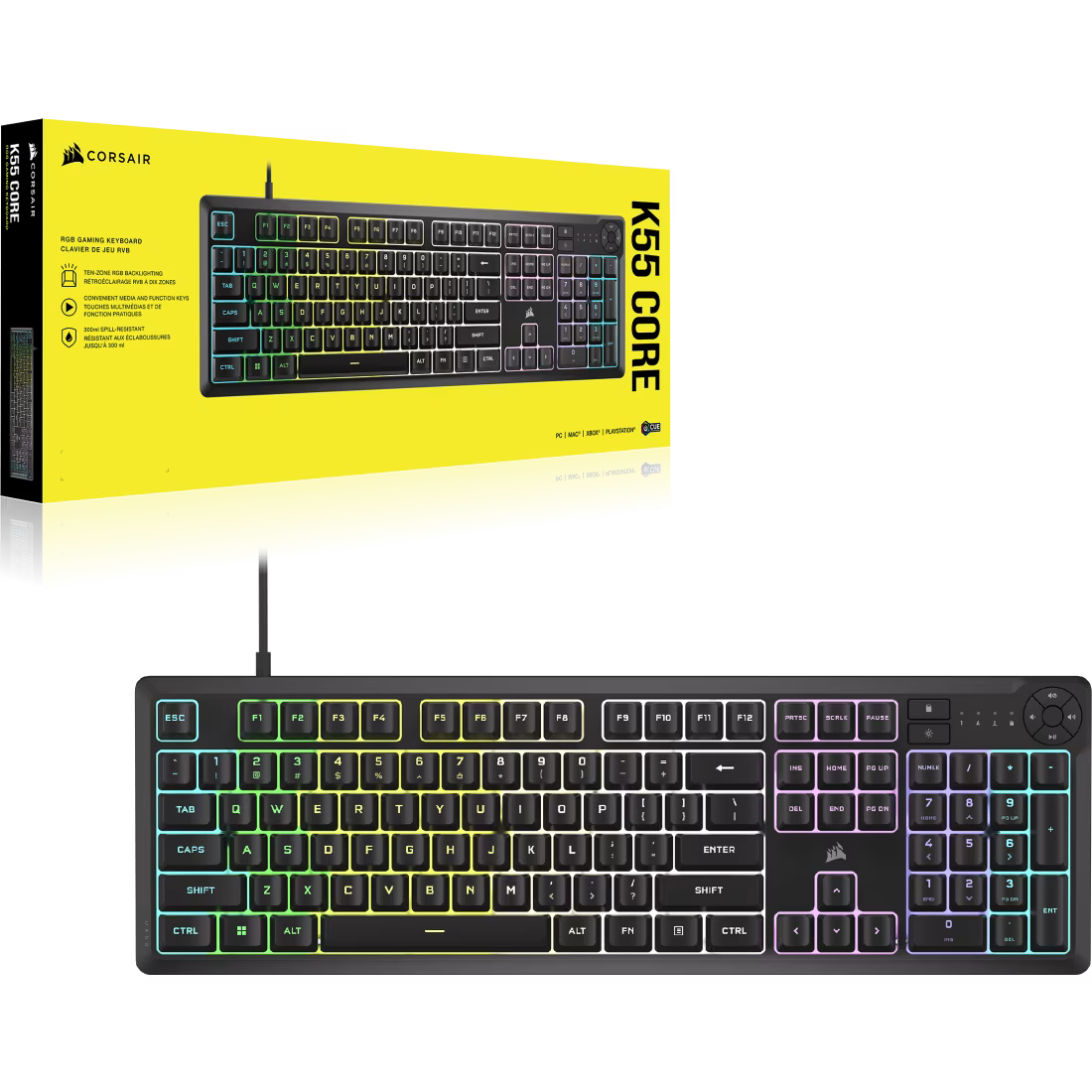 K55 CORE RGB Gaming Keyboard — Black