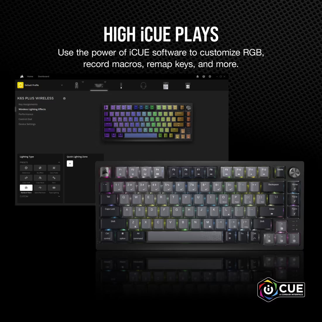 K65 PLUS WIRELESS 75% RGB Mechanical Gaming Keyboard