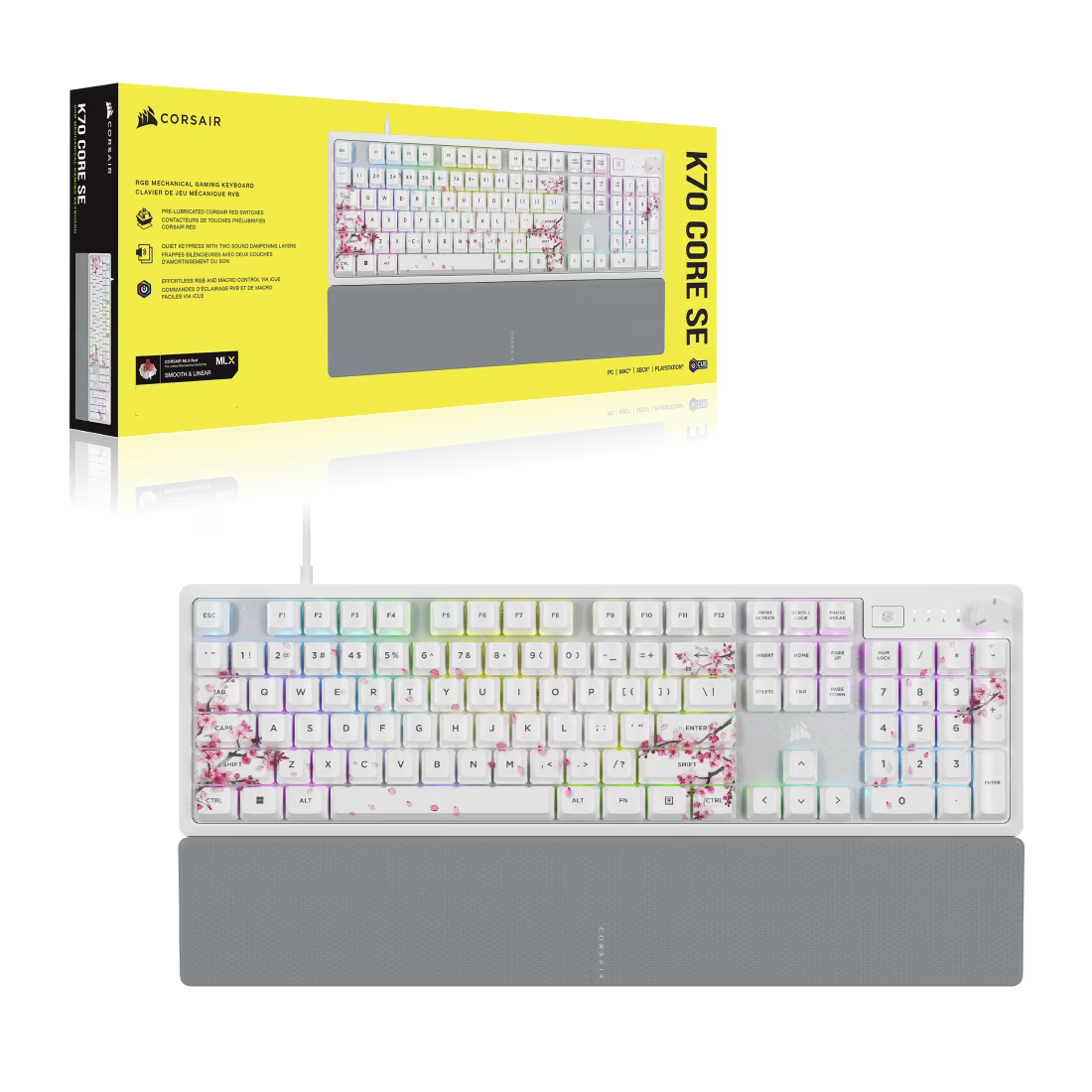 K70 CORE SE RGB Mechanical Gaming Keyboard – Cherry Blossom