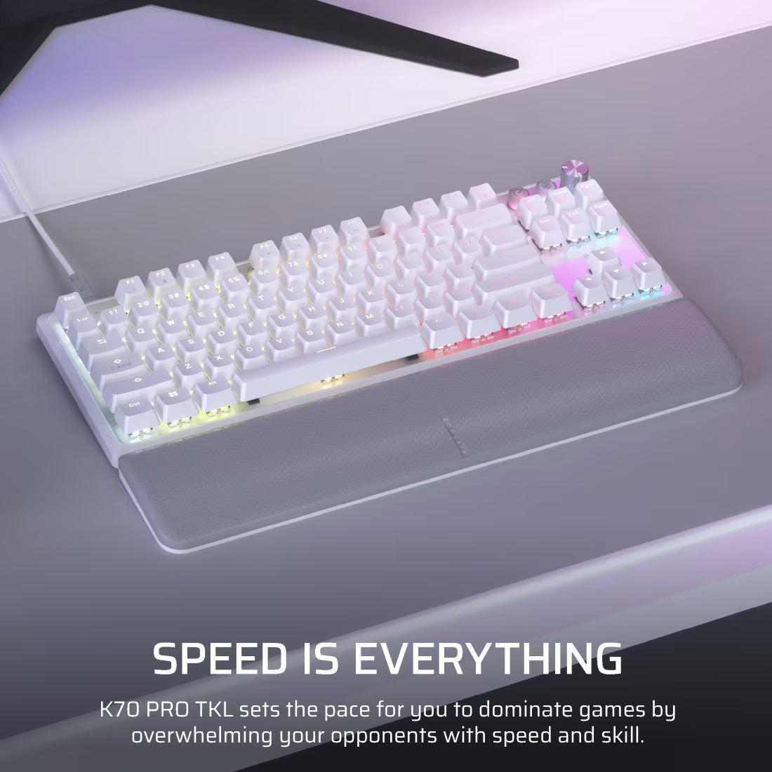 K70 PRO TKL High-Performance Hall Effect Programmable Gaming Keyboard with Rapid Trigger - White