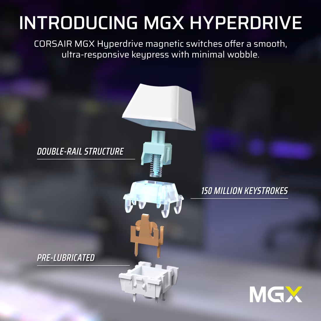 K70 PRO TKL High-Performance Hall Effect Programmable Gaming Keyboard with Rapid Trigger - White