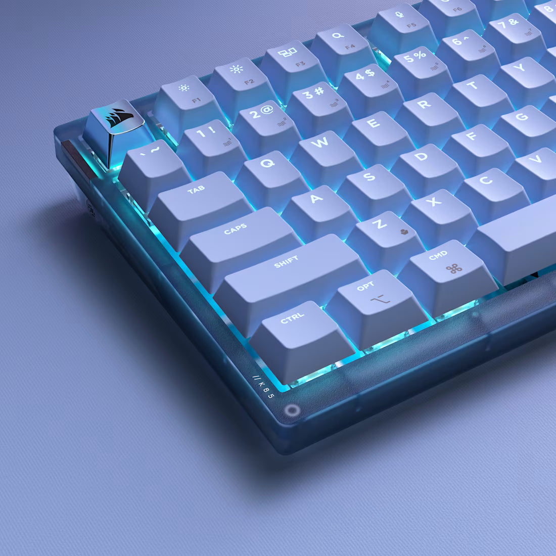 K65 PLUS 75% RGB Mechanical Gaming Keyboard – Glacier Blue