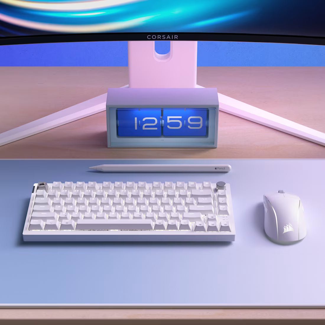 K65 PLUS 75% RGB Mechanical Gaming Keyboard for Mac and PC – Frost White