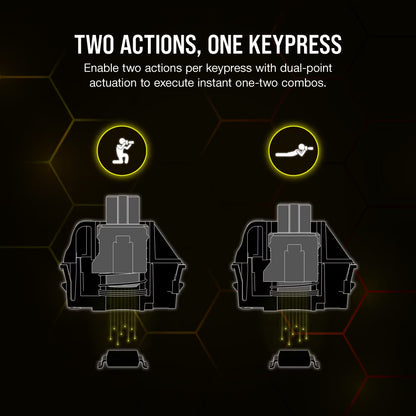 K70 MAX RGB Magnetic-Mechanical Gaming Keyboard — Adjustable CORSAIR MGX Switches — Steel Grey