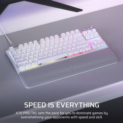 K70 PRO TKL High-Performance Hall Effect Programmable Gaming Keyboard with Rapid Trigger - White