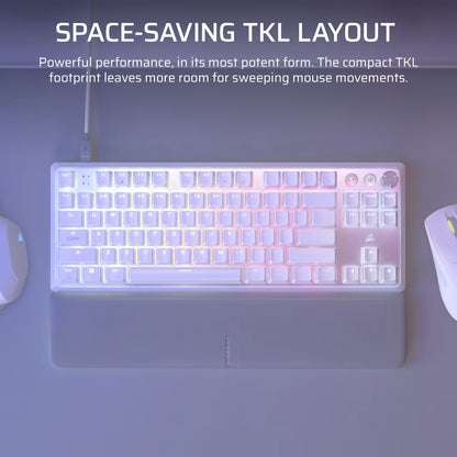 K70 PRO TKL High-Performance Hall Effect Programmable Gaming Keyboard with Rapid Trigger - White
