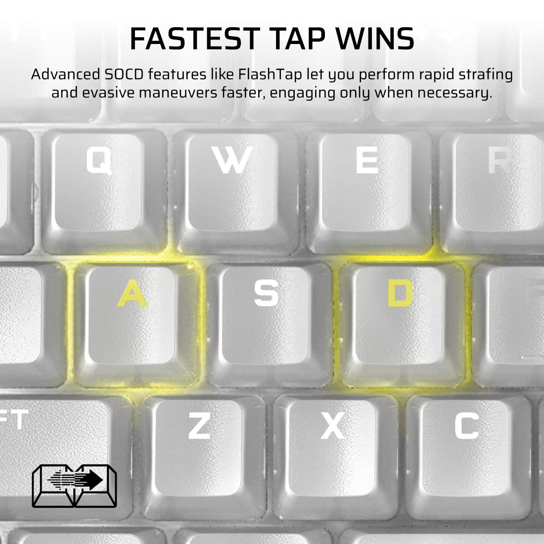 K70 PRO TKL High-Performance Hall Effect Programmable Gaming Keyboard with Rapid Trigger - White