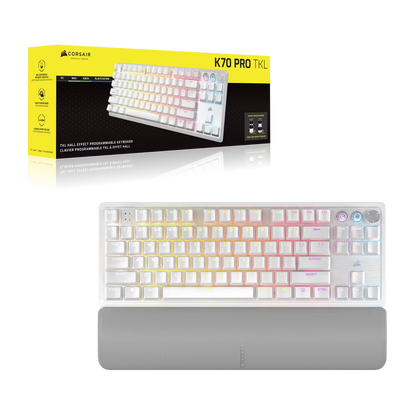 K70 PRO TKL High-Performance Hall Effect Programmable Gaming Keyboard with Rapid Trigger - White