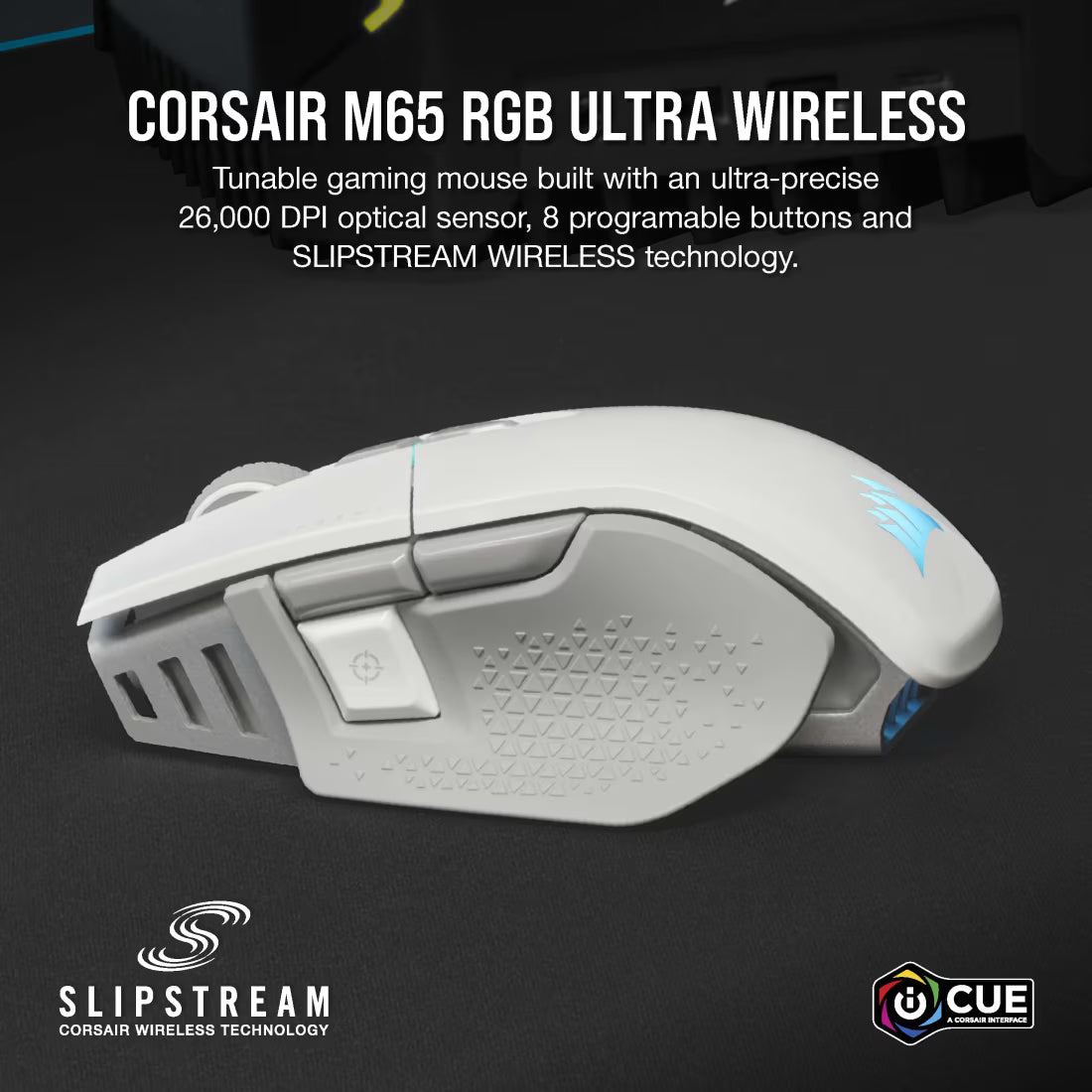 M65 RGB ULTRA WIRELESS Tunable FPS Gaming Mouse — White